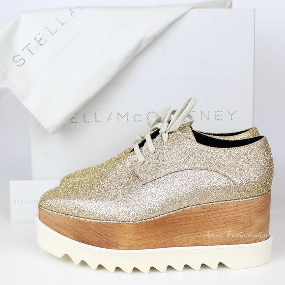 NEW Stella McCartney Glitter Eylse Platform Sneakers - Picture 1 of 11